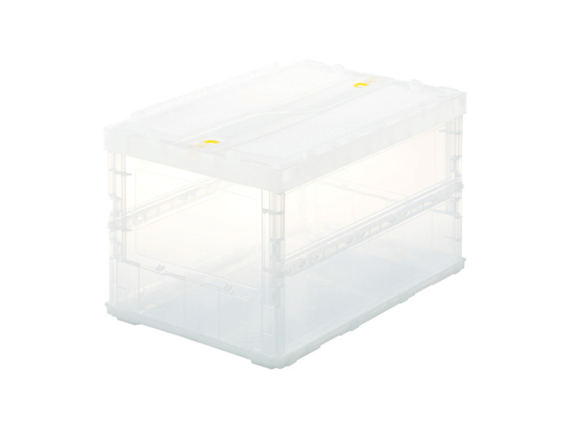 กล่องพลาสติก Trusco พับได้แบบบาง มีฝา 50L Transparent